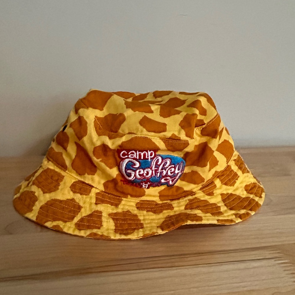 2003 Toys R Us Camp Geoffrey Kids Giraffe Print Sun Bucket Hat Child Size 4-8